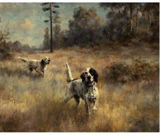 Percival Leonard ROSSEAU Oil Painting repro a Pair of English Setters 