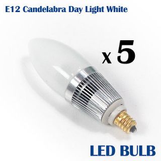   E12base Day Light White LED Light Bulb Lighting Bulb LEE12C120V3DL 5P