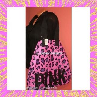 Victoria Secret PINK Tote Bag Leopard Print Purple New