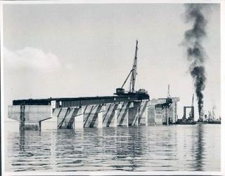 1953 Derrick Bridge Channel Construction Crane Florida Ocean Water 