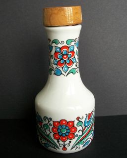 Metaxa Vintage Greek Liquor Ceramic Jar/Decanter Wooden Stopper w 