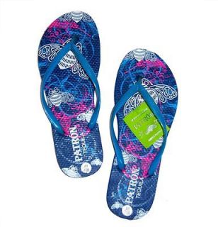 PATRON   BUMBLE BEE TEQUILA BLUE FLIP FLOPS SANDALS   NEW WOMENS SMALL 