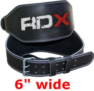 RDX Weight Lifting 6 Leather Belt Back Support Strap Gym Training 