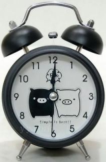 San X Monokuro Boo Pig Children Light Twin Bell Alarm Clock