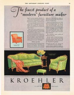 1928 AD Kroehler furniture Living Room Suite advertising