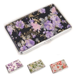   Flower Cigarette Metal Case Box Holder Lady Elegant Card Holder