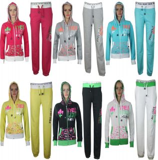 Womens Ladies Hoddie Track Suit Top Jog Jogging Bottoms Trousers 8 10 
