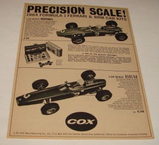 1964 Cox models ad ~ FORMULA I FERRARI, BRM