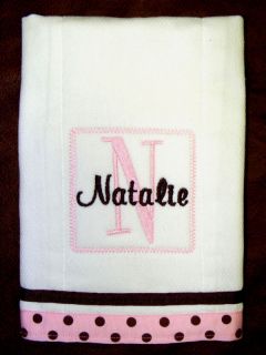 BABY BURP CLOTH MONOGRAMMED /PERSONALIZED/EMBROIDERED