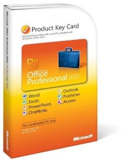   Software Office Professional 2010 English PC Attach Key Product