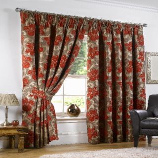   Woven CHENILLE Pencil Tape Lined Curtains RED BEIGE 46 66 90 *15% OFF
