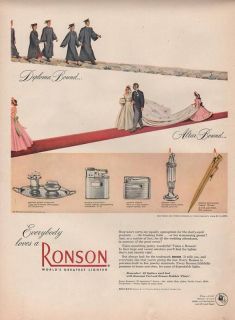 1950 VINTAGE RONSON WORLDS GREATEST LIGHTER DIPLOMA BOUND PRINT AD