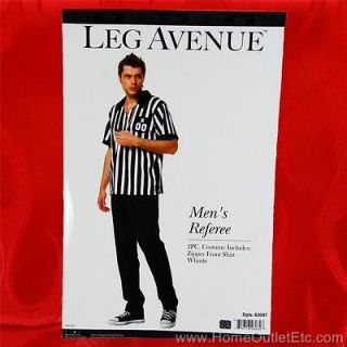 Mens 2pc REF Referee Umpire Game Official Shirt Leg Avenue 83097 Adult 