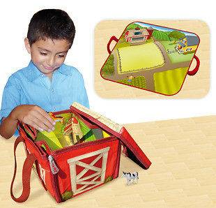 ZipBin Mini Farm Toy Tote Playmat Kids Creative NEW Bag Carrier Bag 