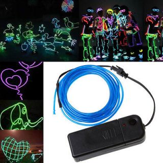   Neon Light Glow EL Wire Rope Tube Car Dance Party + Controller