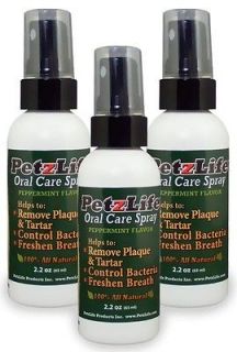 PACK Petzlife Oral Care Spray   Peppermint Flavor (6.6 oz)