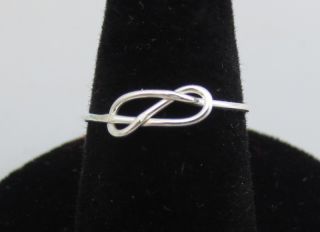 STERLING SILVER WIRE INFINITY LOVE KNOT RING SIZE 6