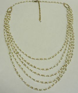  NECKLACE 5 STRAND WHITE GOLD BEAD NECKLACE