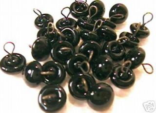 12 Pair 8mm BLACK GLASS EYES with wire LooPS