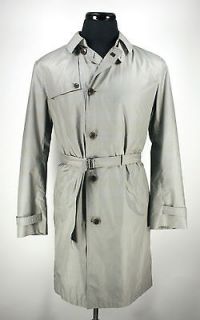 LOUIS VUITTON Grey Plaid Nylon Belted Trench Coat