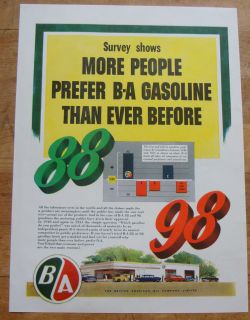 1952 BRITISH AMERICAN OIL GAS BA CANADA AD GASOLINE SERVICE STATION
