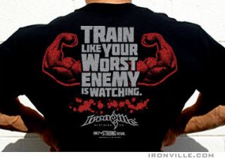 Bodybuilding T Shirt  TRAIN LIKE YOUR WORST ENEMY IS WATCHING by 