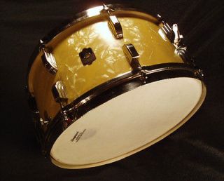 Leedy Broadway Standard 8 inch Snare Drum. 1941 Vintage White Marine 