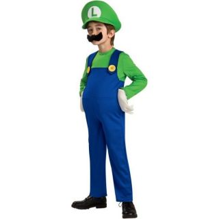 Rubies Mario Brothers Deluxe Luigi Child Kids Halloween Costume 