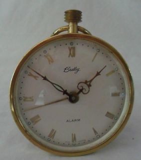 Bradley Alarm Clock West Germany Goldtone Fold Out Stand For Parts