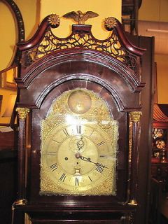 Antique English Chippendale Tall Case Clock Mahogany
