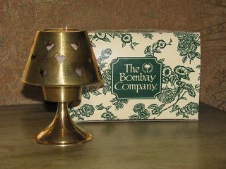 The Bombay Company Brass Votive Holder Pedestal & Shade Candle 