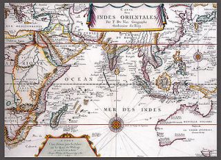 1679 MAP, INDIAN OCEAN, Africa, Asia, Europe, Nice detail, Pierre 