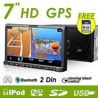   HD LCD TV Monitor 2Din In Dash Car Stereo GPS DVD Player US Map