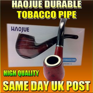   NEW BOXED HAOJUE DURABLE WOODEN SMOKING PIPE FOR TOBACCO BEST QUALITY