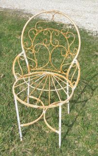 Wrought Iron Adult Ice Cream Flower Chair   Welded Metal Garden Chairs