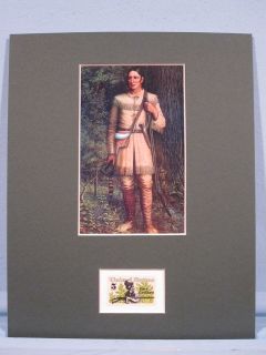   Frontierman Davy Crockett who died at the Alamo & Davy Crockett stamp