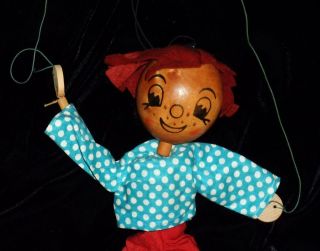 Vintage Pelham Puppets Red Haired Boy Wood Puppet Doll