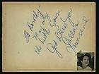 COLLEEN TOWNSEND VINTAGE SIGNED PAGE FROM AUTOGRAPH BOOK NICE LONG 