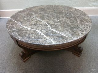   Heritage Large Mahogany Round Marble top Coffee/Cocktai​l Table