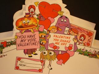 McDonalds Valentine Counter Sign Ad Collectible Rare 1970s M8