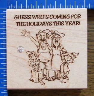 DIAMONDS rubber stamp CHRISTMAS TRASHY FAMILY GUESS WHO? VERY FUNNY 
