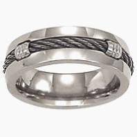 Mens Titanium Black Rope Wedding Band Ring Size 10 ~~ 99 Cent Daily 