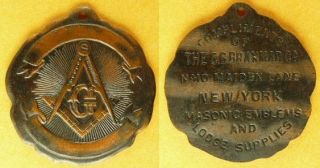 Masonic Badge C.C. Brakmar CO., Emblems/Lodge Supplies