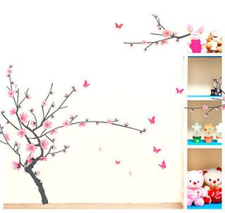 Pink Peach Flower Bloom Wall Sticker Paper Decor Decals Removable Art 