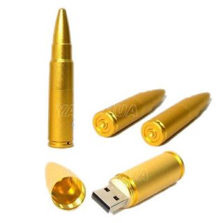 Metal Bullet Shape Gold USB 2.0 Flash Memory Stick Drive 64GB 64G Hot 