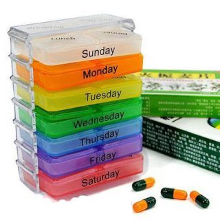 Day Tablet Pill Boxes Holder Weekly Medicine Storage Organizer 