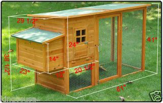   Chicken Coop Nest Box Run Backyard Hen House Poultry Cage Rabbit Hutch