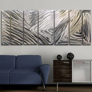 Abstract Silver Metal Wall Art Decor Sculpture Soothing Shores By 