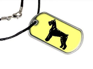 Giant Schnauzer   Military Dog Tag Black Satin Cord Necklace
