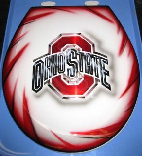 Ohio State Buckeye Custom Toilet Seat, OSU Cut Metal & Airbrushed 